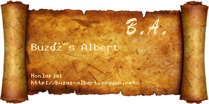 Buzás Albert névjegykártya