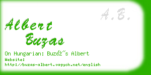 albert buzas business card